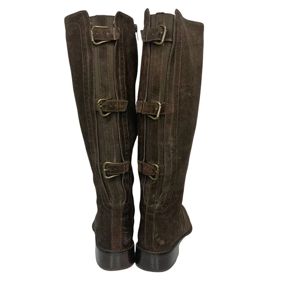 VANELI Suede Buckle Back Long Boots Sz 6